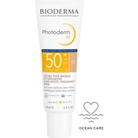 Bioderma Photoderm-Μ Spf50+ Tinted Anti-Recurrence Face Gel-Cream 40ml - Light - Ματ Κρέμα Προσώπου Υψηλής Αντηλιακής Προστασίας με Χρώμα, για Ευαίσθητο Δέρμα με Σημάδια Υπερμελάγχρωσης, Καφέ Κηλίδες, Χωρίς Άρωμα