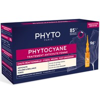 Phyto Phytocyane Anti-Hair Loss Treatment for Women 12amp x 5ml - Θεραπεία Κατά της Γυναικείας Αντιδραστικής Τριχόπτωσης