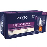 Phyto Phytocyane Anti-Hair Loss Treatment for Women for Progressive Hair Loss 12amp x 5ml - Θεραπεία Κατά της Γυναικείας Προοδευτικής Τριχόπτωσης