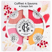 Roger & Gallet Gift Set Fleur de Figuier Soap Bar 50g & Rose Soap Bar 50g & Gingembre Rouge Soap Bar 50g & Bois D' Orange Soap Bar 50g - Αναζωογονητικά Φυτικά Σαπούνια Σώματος με Άρωμα Σύκο, Τριαντάφυλλο, Τζίντζερ, Πορτοκάλι