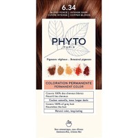 Phyto Permanent Hair Color Kit 1 Τεμάχιο - 6.34 Ξανθό Σκούρο Έντονο Χάλκινο - Μόνιμη Βαφή Μαλλιών με Φυτικές Χρωστικές, Χωρίς Αμμωνία