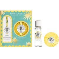 Roger & Gallet Promo Cedrat Wellbeing Fragrant Water 30ml & Δώρο Perfumed Soap Bar 100g - Γυναικείο Άρωμα Εμπλουτισμένο με Αιθέριο Έλαιο Κίτρου & Νότες Κάρδαμου, Βασιλικού & Θυμαριού & Γυναικείο Αναζωογονητικό Φυτικό Σαπούνι Σώματος με Τονωτικό Άρωμα Κίτρου