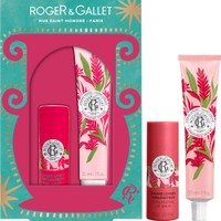 Roger & Gallet Promo Gingembre Rouge Sublimating Lip Balm 3,5g & Hand Cream 30ml - Θρεπτικό Lip Balm για Διακριτικό Λαμπερό Φινίρισμα & Ενισχυμένο Φυσικό Χρώμα με Άρωμα Κόκκινων Φρούτων & Κρέμα Χεριών για Θρέψη & Ενυδάτωση, με Άρωμα Τζίντζερ & Ροζ Μούρων
