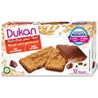 Dukan Nutrition Pour Tous Biscuits Extra Gourmands 12 Τεμάχια - Μπισκότα Βρώμης με Επικάλυψη Σοκολάτας