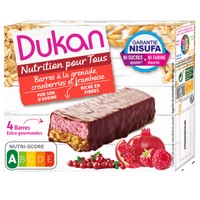 Dukan Nutrition Pour Tous Barres a la Grenade Cranberries et Framboise 4x30 gr - Γκοφρέτες Βρώμης με Σοκολάτα & Μούρα