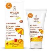 Weleda Baby & Kids Sun Edelweiss Sunscreen Lotion Spf50 Sensitive 50ml - Βρεφικό Παιδικό Αντηλιακό Γαλάκτωμα Προσώπου Σώματος Υψηλής Προστασίας για Ευαίσθητες Επιδερμίδες