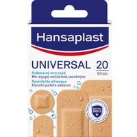 Hansaplast Universal Water Resistant 20 Τεμάχια - Ανθεκτικά στο Νερό Επιθέματα σε Διάφορα Μεγέθη για Κάλυψη Μικρών Πληγών