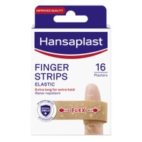 Hansaplast Elastic Finger Strips 16 Τεμάχια - Πολύ Ελαστικά Επιθέματα Δακτύλων για την Κάλυψη & Προστασία Μικρών Πληγών