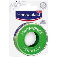 Hansaplast Sensitive 5m x 1.25cm 1 Τεμάχιο - Αυτοκόλλητη Ταινία Στερέωσης Φιλική προς το Δέρμα, Υποαλλεργική