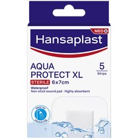 Hansaplast Aqua Protect XL Sterile Strips 6x7cm 5 Τεμάχια - Αδιάβροχα Επιθέματα για την Κάλυψη & Προστασία Μεσαίων ή Μεγαλύτερων Πληγών