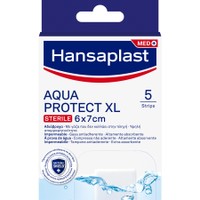 Hansaplast Aqua Protect XL Sterile Strips 6x7cm 5 Τεμάχια - Αδιάβροχα Επιθέματα για την Κάλυψη & Προστασία Μεσαίων ή Μεγαλύτερων Πληγών