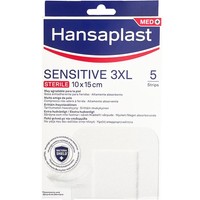 Hansaplast Sensitive 3XL Sterile 10x15cm, 5 Τεμάχια - Αυτοκόλλητα Αποστειρωμένα Επιθέματα για Μεγαλύτερες Πληγές & Μετεγχειρητικά Τραύματα