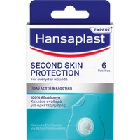 Hansaplast Second Skin Protection for Everyday Wounds 6 Τεμάχια - Αυτοκόλλητα Αδιάβροχα Επιθέματα για την Προστασία & Φροντίδα Καθημερινών Επιφανειακών Πληγών