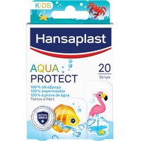 Hansaplast Aqua Protect Kids 20 Τεμάχια - Αδιάβροχα Παιδικά Επιθέματα σε Δύο Διαφορετικά Μεγέθη που Προστατεύουν Πλήρως την Πληγή