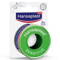 Hansaplast Sensitive 5m x 2.5cm 1 Τεμάχιο - Αυτοκόλλητη Ταινία Στερέωσης Φιλική προς το Δέρμα, Υποαλλεργική