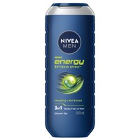 Nivea Men Energy 24h Fresh Effect Shower Gel 500ml - Αφρόλουτρο για Σώμα, Πρόσωπο & Μαλλιά με Εκχύλισμα Μέντας