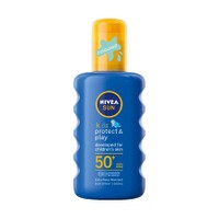Nivea Sun Kids Protect & Play Spf50+ Spray Lotion Developed For Children's Skin 200ml - Παιδικό Αντηλιακό Γαλάκτωμα Σώματος Πολύ Υψηλής Προστασία σε Μορφή Σπρέι με Χρώμα που Διασφαλίζει την Πλήρη Κάλυψη