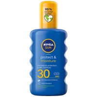 Nivea Sun Protect & Moisture Body Lotion Spray Spf30 Immediate Protection & 48h Protection 200ml - Αντηλιακό & Ενυδατικό Γαλάκτωμα Σώματος σε Μορφή Σπρέι Υψηλής Προστασία Από τις UVA/UVB Ακτινοβολίες