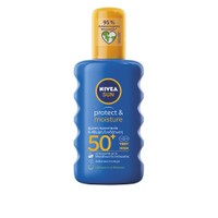 Nivea Sun Protect & Moisture Body Lotion Spray Spf50+ Immediate Protection & 48h Protection 200ml - Αντηλιακό & Ενυδατικό Γαλάκτωμα Σώματος σε Μορφή Σπρέι Πολύ Υψηλής Προστασίας Από τις UVA/UVB Ακτινοβολίες