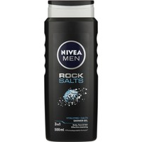Nivea Men Rock Salts Shower Gel 500ml - Αφρόλουτρο για Σώμα, Πρόσωπο & Μαλλιά για Βαθύ Καθαρισμό