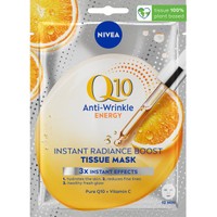 Nivea Q10 Energy Instant Recharge Sheet Mask 1 Τεμάχιο - Αντιρυτιδική Υφασμάτινη Μάσκα για Αναπλήρωση Ενέργειας