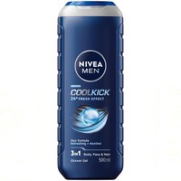 Nivea Men Cool Kick 3in1 Shower Gel 500ml - Ανδρικό Αφρόλουτρο για Πρόσωπο, Σώμα & Μαλλιά