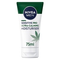 Nivea Men Sensitive Pro Ultra Calming Moisturizer 75ml - Ανδρική Ενυδατική, Καταπραϋντική Κρέμα Προσώπου για Άμεση Ενυδάτωση της Ερεθισμένης Επιδερμίδας με Οργανικό Έλαιο Κάνναβης