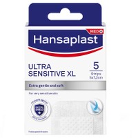 Hansaplast Ultra Sensitive XL 5cm x 7.2cm, 5 Τεμάχια - Επιθέματα με Εξαιρετικά Απαλό Υλικό για Πολύ Ευαίσθητη Επιδερμίδα