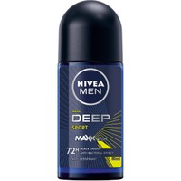 Nivea Men Deep Sport Anti-Perspirant Roll-On Deodorant 50ml - Ανδρικό Αντιβακτηριακό Αποσμητικό Roll-On για 72ωρη Προστασία