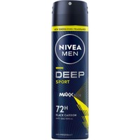 Nivea Men Deep Sport Anti-Perspirant Deodorant Spray 150ml - Ανδρικό Αντιβακτηριακό Αποσμητικό Σπρέι για 72ωρη Προστασία