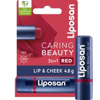 Liposan Caring Beauty Lip & Cheek Spf30, 4.8g - Red - Ενυδατικό Βάλσαμο με Χρώμα για Χείλη & Μάγουλα με Υψηλό Δείκτη Προστασίας