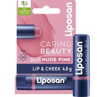 Liposan Caring Beauty Lip & Cheek Spf30, 4.8g - Nude Pink - Ενυδατικό Βάλσαμο με Χρώμα για Χείλη & Μάγουλα με Υψηλό Δείκτη Προστασίας