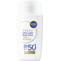 Nivea Sun Ultra Light Daily Fluid Spf50+ Tinted 40ml - Light - Αντηλιακό Προσώπου Λεπτόρρευστης Υφής με Χρώμα Πολύ Υψηλής Προστασίας Κατά της Φωτογήρανσης