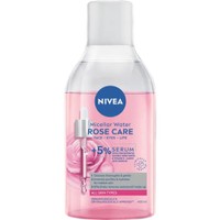 Nivea Micellair Double Effect Rose Care 5% Serum 400ml - Νερό Καθαρισμού 2 Φάσεων Προσώπου, Ματιών & Χειλιών με 5% Ορό από Συμπυκνωμένο Ροδόνερο, Βιταμίνη E & Σύμπλεγμα Αμινοξέων