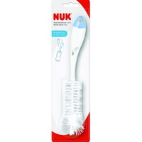 Nuk Bottle Brush Cleaner 2 in 1, 1 Τεμάχιο - Βούρτσα με Εύκαμπτες & Ανθεκτικές Ίνες για Σχολαστικό Καθαρισμό των Μπιμπερό με Ενσωματωμένο Βουρτσάκι για Θηλές & Δύσκολα Σημεία