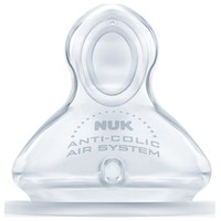 Nuk First Choice+ Θηλή Σιλικόνης Μέγεθος 2 Μεσαία Οπή για Γάλα 6-18m 1 Τεμάχιο - Φυσικό Σχήμα Προσαρμοσμένο στη Γνάθο & Βελτιωμένο Σύστημα Πρόληψης Κολικών