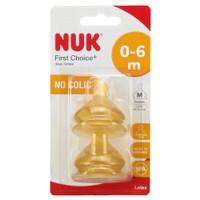 Nuk First Choice Plus No Colic 0-6m, 2 Τεμάχια - Ορθοδοντική Θηλή Καουτσούκ για Φυσική Αίσθηση