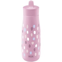 Nuk Mini-Me Flip 12m+ Cup 450ml - Ροζ - Παιδικό Αθλητικό Παγούρι Πολυπροπυλενίου με Καλαμάκι