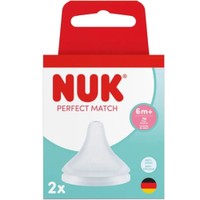 Nuk Perfect Match Flow Control 6m+ Teat 2 Τεμάχια - Θηλές Σιλικόνης Κατά των Κολικών Κατάλληλες για Βρέφη από 6 Μηνών & Άνω
