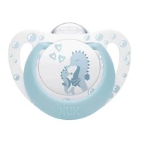 Nuk First Choice Silicone Soother 0-6m, 1 Τεμάχιο - Λευκό - Γαλάζιο - Ορθοδοντική Πιπίλα Σιλικόνης με Θήκη