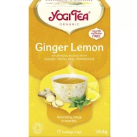 Yogi Tea Ginger Lemon 17 Teabags (17 Φακελάκια x 1,8g) - Ρόφημα Βοτάνων με Αποξηραμένη Ρίζας Τζίντζερ & Λεμόνι για Πνευματική Αρμονία, Ενέργεια & Αντιμετώπιση Κρυολογήματος