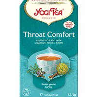 Yogi Tea Throat Comfort 17 Teabags (17 Φακελάκια x 1,9g) - Ρόφημα Βοτάνων με Γλυκόριζα, Μάραθο & Θυμάρι με Καταπραϋντικές Ιδιότητες για τον Ερεθισμένο Λαιμό