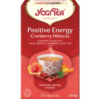 Yogi Tea Positive Energy Cranberry Hibiscus 17 Teabags (17 Φακελάκια x 1,8g) - Ρόφημα Βοτάνων με Μαύρο Τσάι, Ματέ, Ιβίσκο & Κράνμπερι για Ενίσχυση της Διάθεσης, Έμπνευση & Δημιουργικότητα