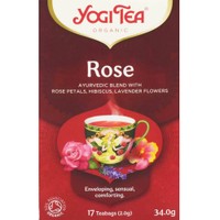 Yogi Tea Rose Ayurvedic Blend 17 Teabags (17 Φακελάκια x 2.0g) - Ρόφημα Βοτάνων για Ευεξία & Χαλάρωση με Ροδοπέταλα, Ιβίσκο, Χαμομήλι & Λεβάντα