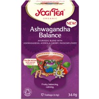 Yogi Tea Ashwagandha Balance 17 Teabags (17 Φακελάκια x 2,0g) - Ρόφημα Βοτάνων με Ασβαγκάντα, Κεράσι Ασερόλας & Πασιφλόρα για Αρμονία, Ηρεμία & Ισορροπία