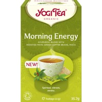 Yogi Tea Morning Energy 17 Teabags (17 Φακελάκια x 2,1g) - Ρόφημα Βοτάνων με Καβουρδισμένο Μάτε, Σπόρους Πράσινου Καφέ & Maca για Ενέργεια & Αναζωογόνηση από το Ξεκίνημα της Μέρας