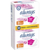 Always Ultra Sensitive Normal Pads 20 Τεμάχια - Εξαιρετικά Απαλές Σερβιέτες Μικρού Μεγέθους με Φτερά για Άνεση & Προστασία