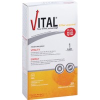 Vital Plus Vitality & Energy Plus Q10 30 Effer.tabs (2x15 Effer.tabs) - Συμπλήρωμα Διατροφής Πολυβιταμινών, Μετάλλων & Συνενζύμου Q10 για Τόνωση & Ενέργεια με Γεύση Πορτοκάλι, Μανταρίνι & Γκρέιπφρουτ