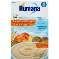 Humana Βρεφική Κρέμα Βρώμης & Ροδάκινου Μετά τον 6ο Μήνα 200g - Κρέμα Δημητριακών με Βρώμη & Νόστιμη Γεύση Ροδάκινου