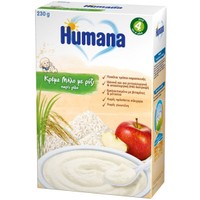 Humana Κρέμα Μήλο με Ρύζι Χωρίς Γάλα Μετά τον 4ο Μήνα 230g - Κρέμα για Βρέφη με Δυσανεξία στο Αγελαδινό Γάλα